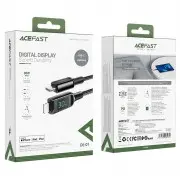 Шнур для Айфона Acefast MFI C6-01 USB-C to Lightning zinc alloy digital display braided (1m), Black