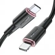 Шнур для Айфона Acefast MFI C2-01 USB-C to Lightning zinc alloy silicone (1m), Black