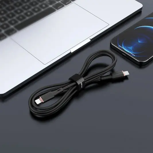 Дата кабель Acefast MFI C2-01 USB-C to Lightning zinc alloy silicone (1.2m) Black - изображение 4