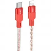Кабель для Айфона Hoco X99 Crystal Junction PD 27W Type-C to Lightning (1.2m), Red