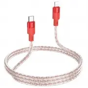 Кабель для Айфона Hoco X99 Crystal Junction PD 27W Type-C to Lightning (1.2m), Red