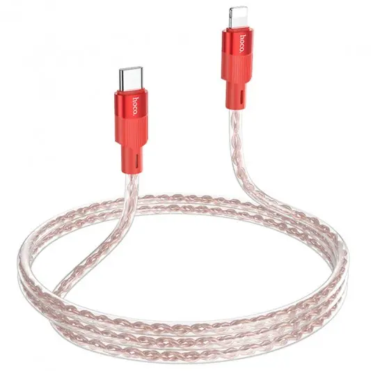 Дата кабель Hoco X99 Crystal Junction PD 27W Type-C to Lightning (1m) Red - зображення 3 