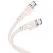 Дата кабель Hoco X97 Crystal color Type-C to Type-C 60W (1m) Light pink
