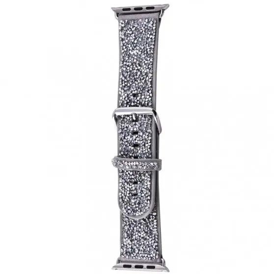 Ремешок Bling World Rock Diamond для Apple Watch 42(ser.1-3)/44/45/46/49mm Серебряный