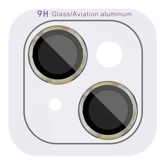 Захисне скло Metal Classic на камеру (у упак.) для Apple iPhone 15 (6.1") / 15 Plus (6.7") Салатовий / Light Green