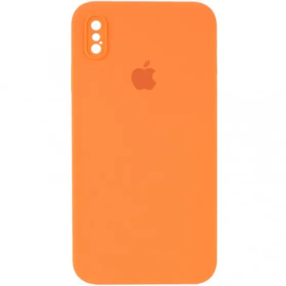 Чохол Silicone Case Square Full Camera Protective (AA) для Apple iPhone XS Max (6.5") Помаранчевий / Papaya
