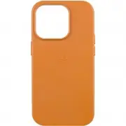 Кожаный чехол Leather Case (AAA) with MagSafe and Animation для Apple iPhone 13 Pro Max (6.7") Golden Brown