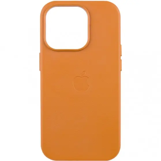 Шкіряний чохол Leather Case (AAA) with MagSafe and Animation для Apple iPhone 13 Pro Max (6.7") Golden Brown