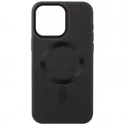 Кожаный чехол Bonbon Leather Metal Style with MagSafe для Apple iPhone 11 (6.1"), Черный / Black