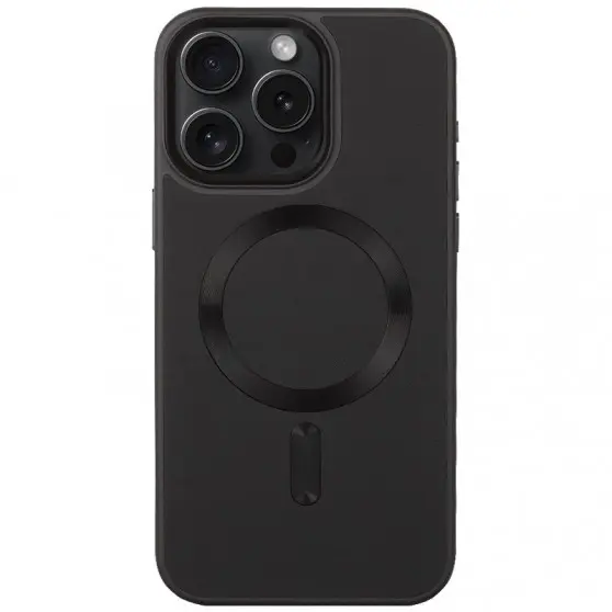 Шкіряний чохол Bonbon Leather Metal Style with MagSafe Apple iPhone 14 Pro Max (6.7"), Чорний / Black