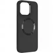 TPU чехол Bonbon Metal Style with MagSafe для Apple iPhone 15 (6.1"), Черный / Black