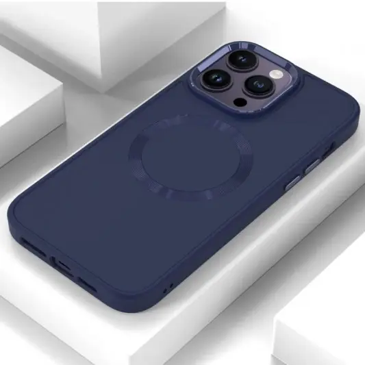 TPU чехол Bonbon Metal Style with MagSafe для Apple iPhone 15 Pro (6.1"), Синий / Cosmos Blue - изображение 1