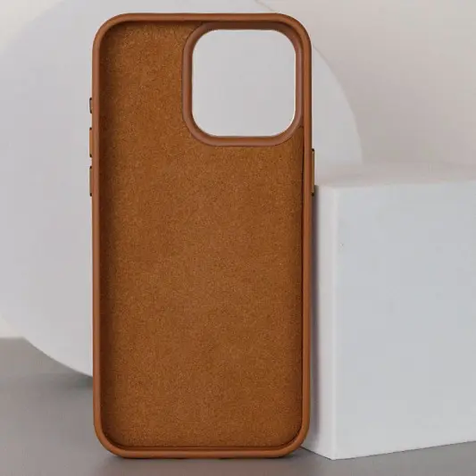 Кожаный чехол Bonbon Leather Metal Style with MagSafe для Apple iPhone 15 (6.1"), Коричневый / Brown - изображение 1