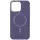Кожаный чехол Bonbon Leather Metal Style with MagSafe для Apple iPhone 15 (6.1") Серый / Lavender