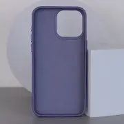 Кожаный чехол Bonbon Leather Metal Style with MagSafe для Apple iPhone 15 Plus (6.7"), Серый / Lavender