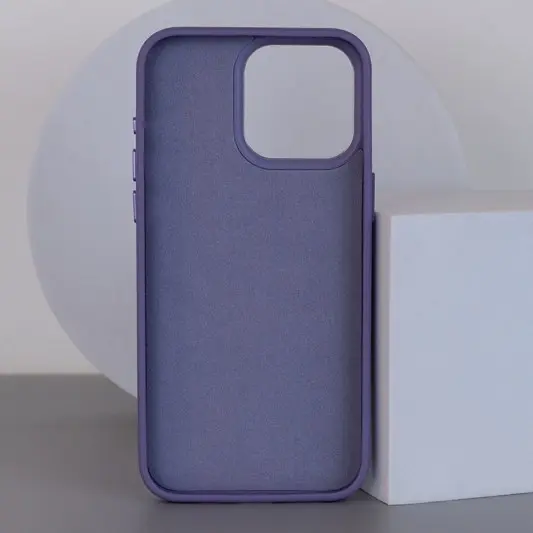 Кожаный чехол Bonbon Leather Metal Style with MagSafe для Apple iPhone 15 Plus (6.7") Серый / Lavender - изображение 1