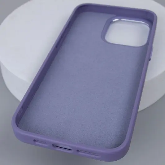 Кожаный чехол Bonbon Leather Metal Style with MagSafe для Apple iPhone 15 Plus (6.7") Серый / Lavender - изображение 4