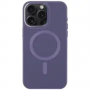 Шкіряний чохол Bonbon Leather Metal Style with MagSafe Apple iPhone 15 Pro (6.1"), Сірий / Lavender