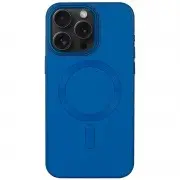 Шкіряний чохол Bonbon Leather Metal Style with MagSafe для Apple iPhone 15 Pro (6.1") Синій / Indigo