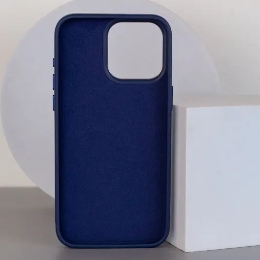 Шкіряний чохол Bonbon Leather Metal Style with MagSafe Apple iPhone 15 Pro (6.1"), Синій / Navy blue - зображення 1 