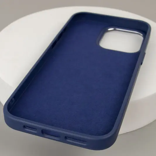 Шкіряний чохол Bonbon Leather Metal Style with MagSafe Apple iPhone 15 Pro (6.1"), Синій / Navy blue - зображення 4 