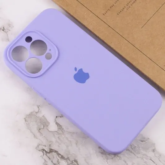 Чехол Silicone Case Full Camera Protective (AA) для Apple iPhone 15 Pro (6.1") Сиреневый / Dasheen - изображение 3