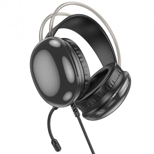 Накладні навушники Hoco W109 Plus Rich USB7.1 channel gaming (USB/2m) Black - зображення 4 