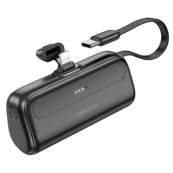 Портативное зарядное устройство Power Bank BOROFONE BJ41 Pocket with cable 5000 mAh, Black