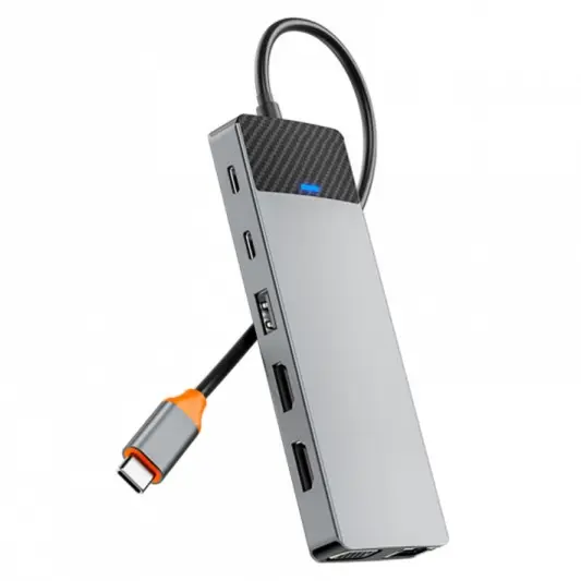 Перехідник HUB WIWU Linker Series 12 in 1 Pro, Grey - зображення 1 