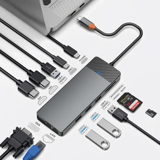 Перехідник HUB WIWU Linker Series 12 in 1 Pro, Grey - зображення 4 