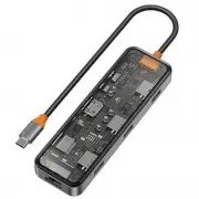 Перехідник HUB WIWU Cyber hub CB008 8 in 1 Grey