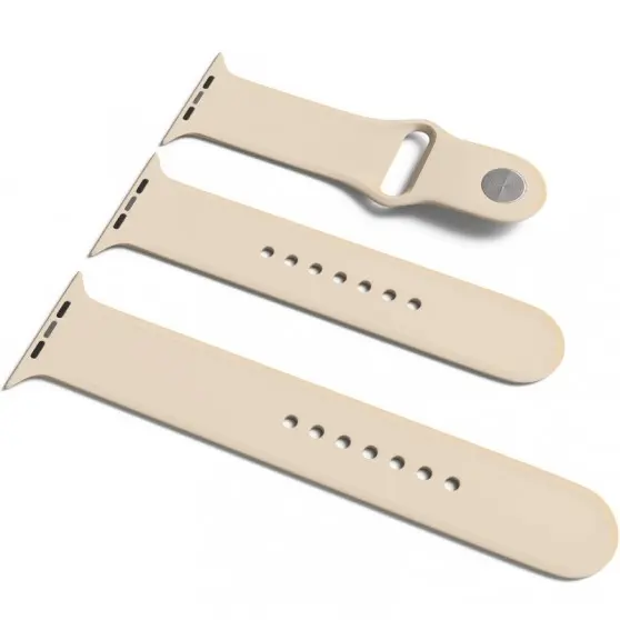 Силиконовый ремешок для Apple Watch Sport Band 42(ser.1-3)/44/45/46/49mm (S/M & M/L) 3pcs Бежевый / Antique White