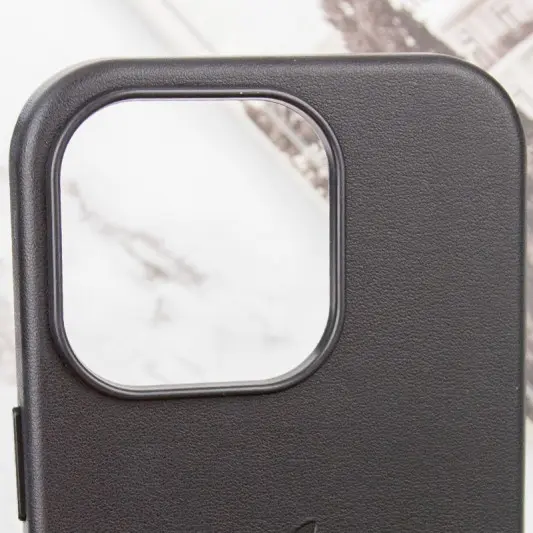 Кожаный чехол Leather Case (AAA) with MagSafe and Animation для Apple iPhone 13 Pro (6.1") Midnight - изображение 7