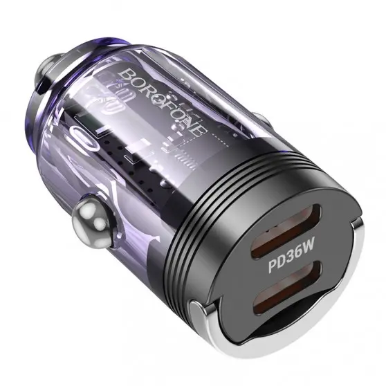 АЗУ Borofone BZ29B Outstanding PD36W (2USB-C) Transparent purple