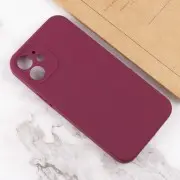 Чехол Silicone Case Full Camera Protective (AA) NO LOGO для Apple iPhone 12 (6.1"), Бордовый / Plum