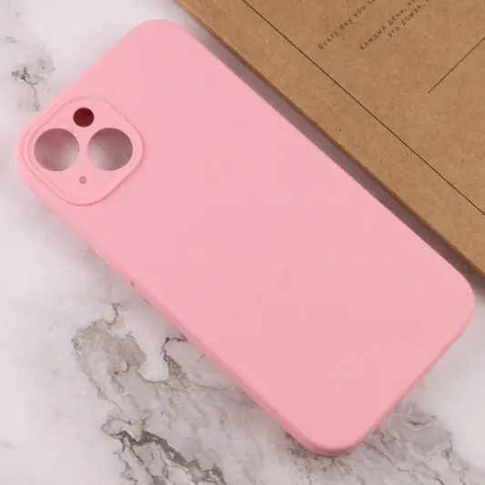 Чохол Silicone Case Full Camera Protective (AA) NO LOGO для Apple iPhone 13 (6.1"), Рожевий / Light pink - зображення 2 