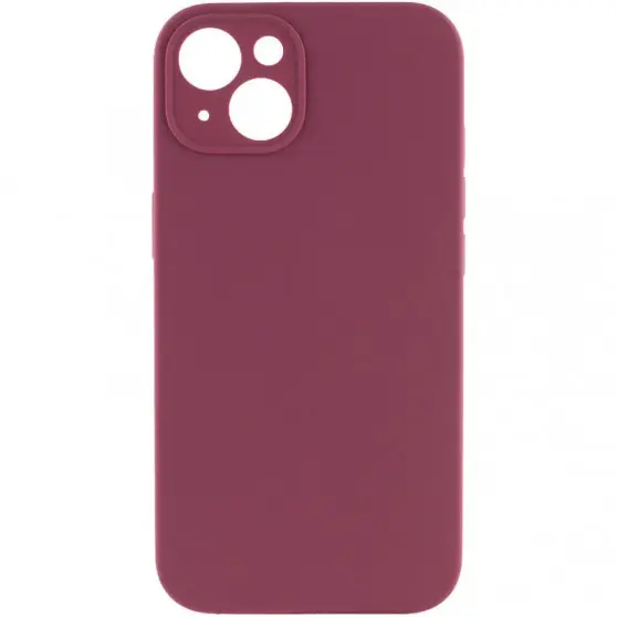 Чохол Silicone Case Full Camera Protective (AA) NO LOGO для Apple iPhone 15 (6.1"), Бордовий / Plum
