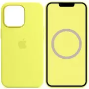 Чохол Silicone case (AAA) full with Magsafe and Animation для Apple iPhone 13 Pro Max (6.7"), Жовтий / Lemon Zest