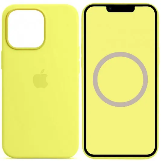 Чохол Silicone case (AAA) with Magsafe and Animation для Apple iPhone 13 Pro Max (6.7") Жовтий / Lemon Zest