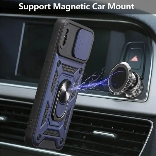 Ударостійкий чохол Camshield Serge Ring для Apple iPhone XS Max (6.5") Синій - зображення 1 