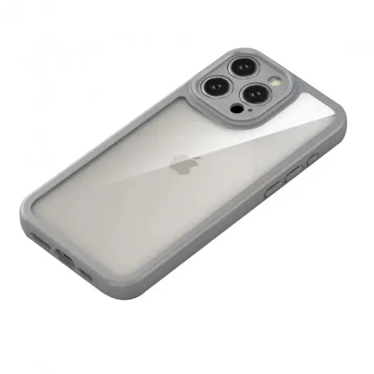 TPU чехол Transparent + Colour 1,5mm для Apple iPhone 15 Pro Max (6.7") Grey - изображение 2