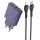 МЗП Hoco N45 Biscuit PD30W+QC3.0 (1USB-A/1C) + кабель Type-C to Lightning Titanium blue