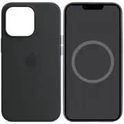 Чохол Silicone case (AAA) full with Magsafe and Animation для Apple iPhone 14 Pro Max (6.7"), Чорний / Midnight