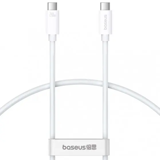 Дата кабель Baseus Superior Series 2 USB4 Full-Function Type-C to Type-C 240W (1m) (P10365200211) Moon White