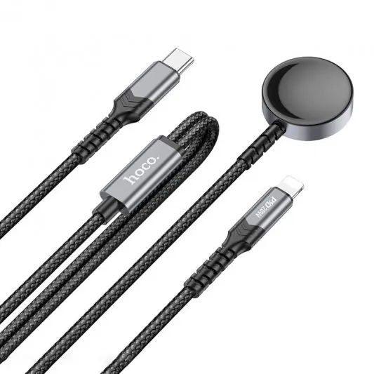 БЗП Hoco CW54 2in1 for Apple Watch + Type-C / Lightning Black - зображення 1 