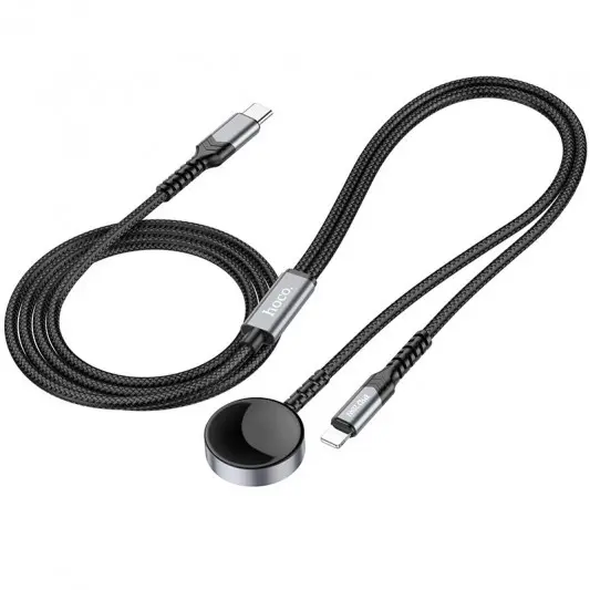 БЗП Hoco CW54 2in1 for Apple Watch + Type-C / Lightning Black - зображення 3 