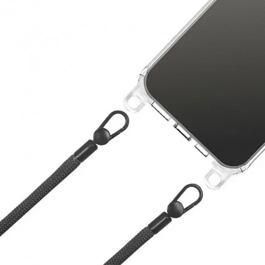 Чохол TPU Transparent with Straps для Apple iPhone 13 Pro Max (6.7") Black - зображення 4 