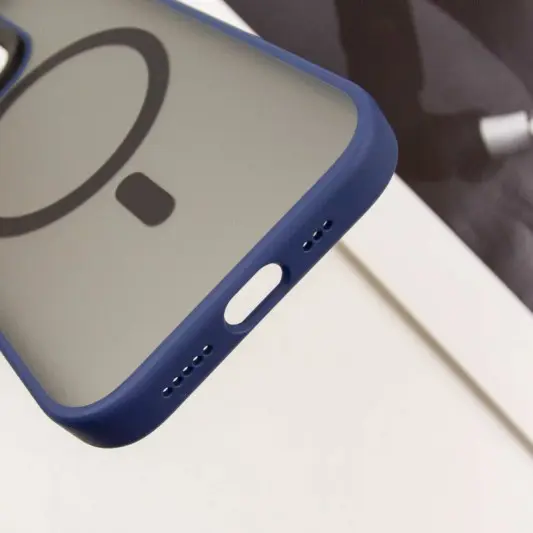 TPU+PC чохол Blueo Skin Friendly Frosted with MagSafe для Apple iPhone 15 Pro (6.1") Синій - зображення 6 