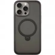 TPU+PC чохол Metal Buttons with MagSafe Colorful HQ Ring для iPhone 14 Pro Max, Black