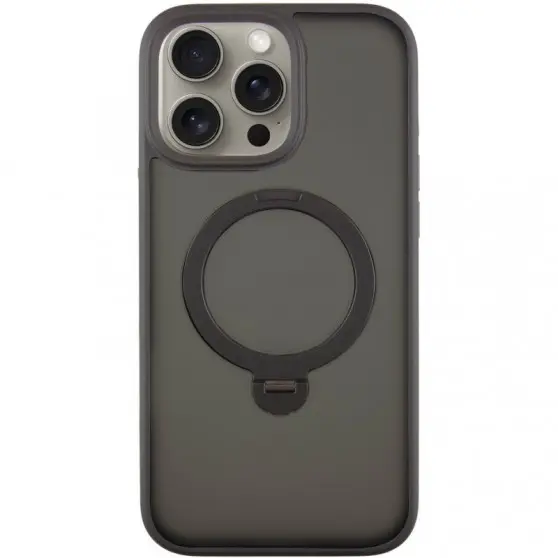 TPU+PC чохол Metal Buttons with MagSafe Colorful HQ Ring для iPhone 14 Pro Max, Black
